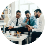 Creative professionals collaborating on web design and digital strategy